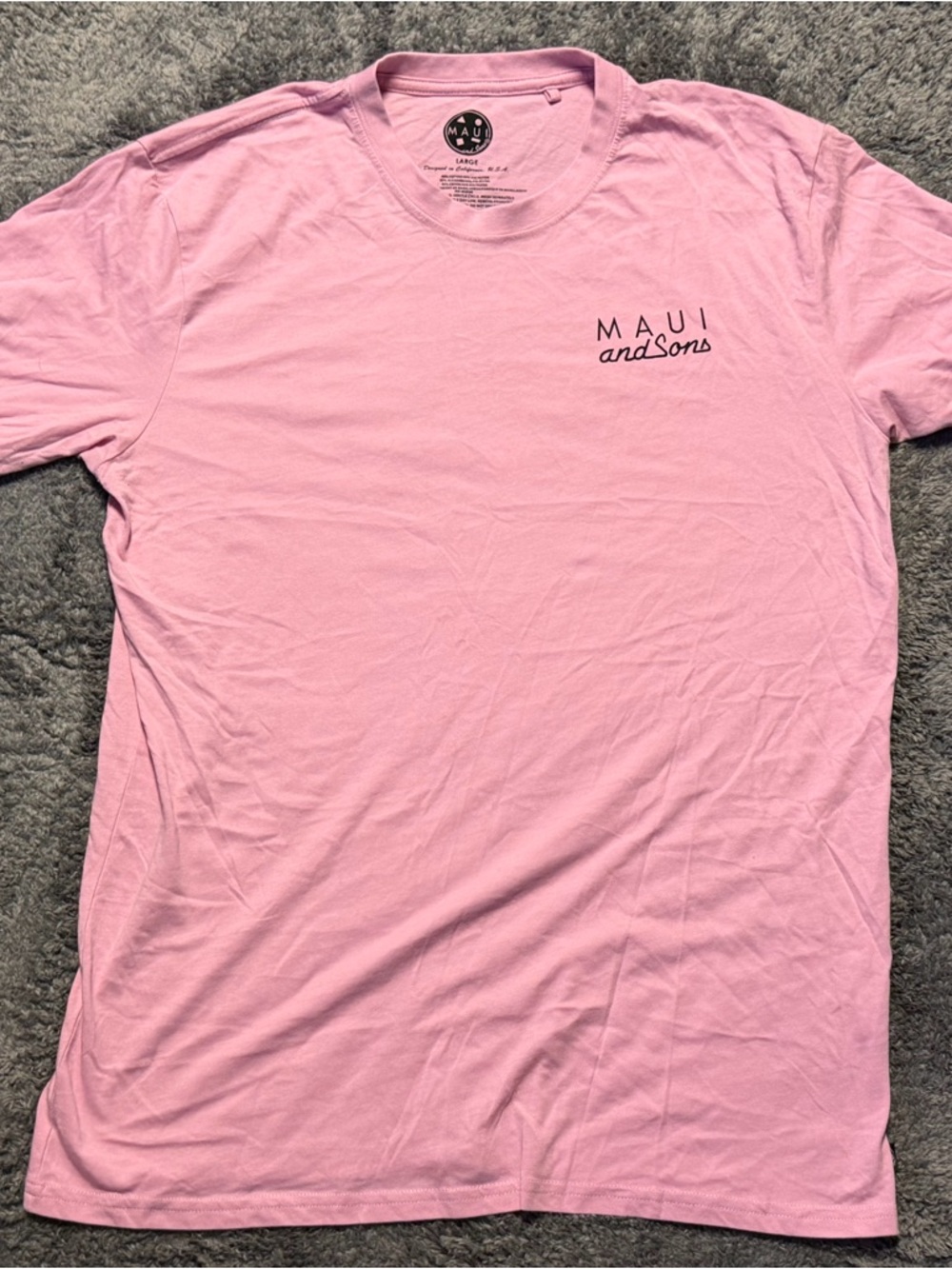 Maui and Sons Pastel Pink Logo Crew Tee